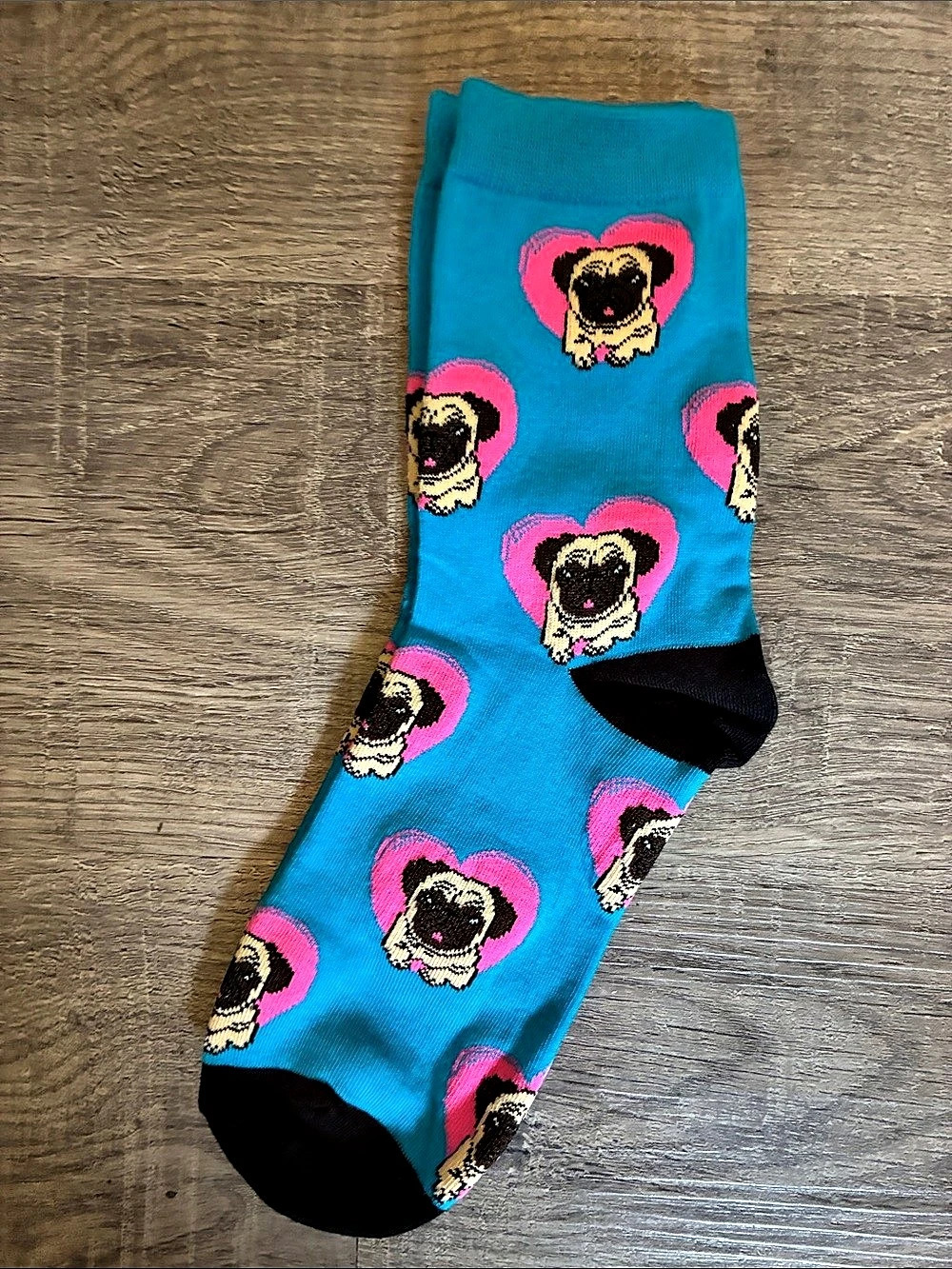 Pug Pattern Crew Socks 5-Pair Set - Picture 4 of 8